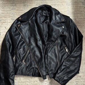 Forever 21 Black Faux Leather Jacket, small